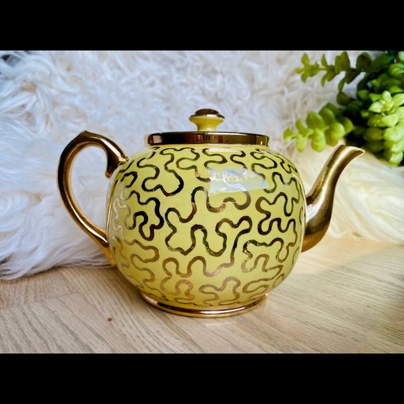 Sudlow's Burslem England Gold Squiggle Tea Pot